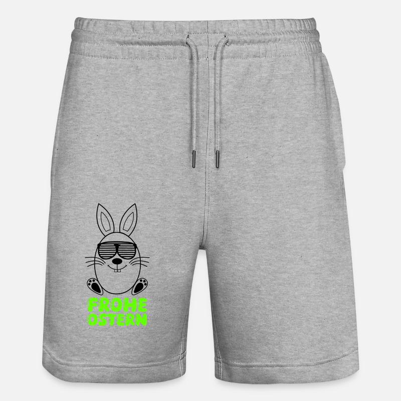 frohe ostern - Stanley/Stella Unisex Bio Joggingshorts Trainer  - Grau meliert