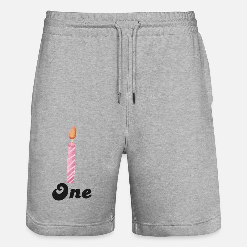 1e anniversaire bougie - Short de jogging bio TRAINER Stanley/Stella unisexe - gris chiné