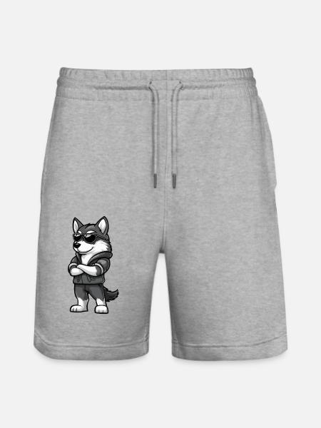 Husky Hund Cool - Stanley/Stella Unisex Bio Joggingshorts Trainer  - Grau meliert
