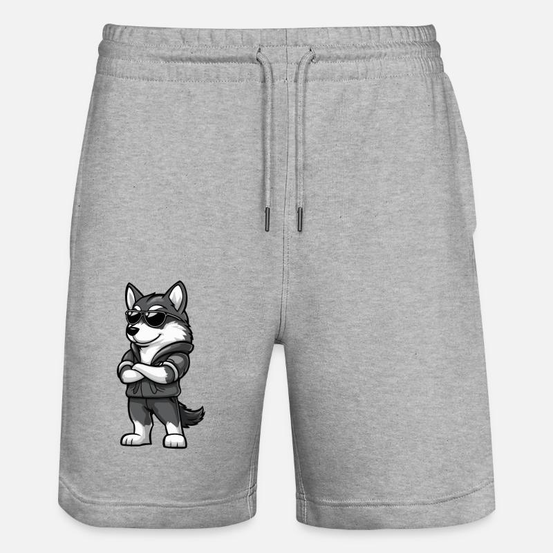 Husky Chien Cool - Short de jogging bio TRAINER Stanley/Stella unisexe - gris chiné