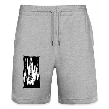 Webbing - Stanley/Stella Trainer Unisex Organic Jogging Shorts - heather grey - Front - Nik (191cm) & Marisol (170cm)