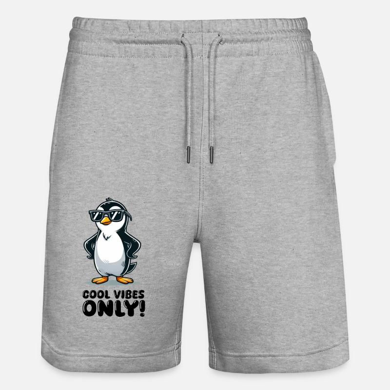 pinguin comic cool - Stanley/Stella Unisex Bio Joggingshorts Trainer  - Grau meliert