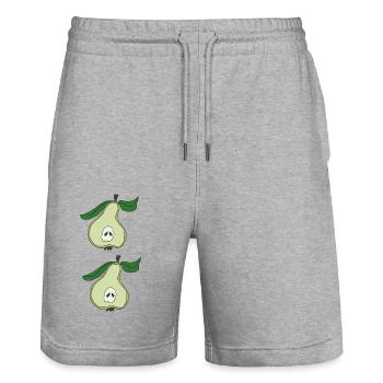 birnenhaelfte doppelt - Stanley/Stella Unisex Bio Joggingshorts Trainer  - Grau meliert - Vorne - Nik (191cm) & Marisol (170cm)