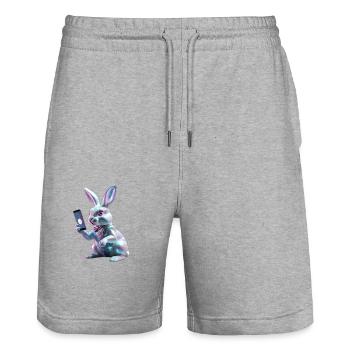 Bunny Pro - Stanley/Stella Unisex Bio Joggingshorts Trainer  - Grau meliert - Vorne - Nik (191cm) & Marisol (170cm)