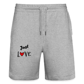 EINFACH LIEBEN. GERADE VERHEIRATET. ES LEBE DIE MARYS. JUNGGESELLINNENABSCHIED - Stanley/Stella Unisex Bio Joggingshorts Trainer  - Grau meliert - Vorne - Nik (191cm) & Marisol (170cm)
