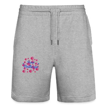 MERCI. MERCI MAÎTRESSE. CADEAU MAÎTRESSE. VACANCES - Short de jogging bio TRAINER Stanley/Stella unisexe - gris chiné - Devant - Nik (191cm) & Marisol (170cm)
