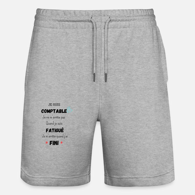 Humour Comptable - Short de jogging bio TRAINER Stanley/Stella unisexe - gris chiné