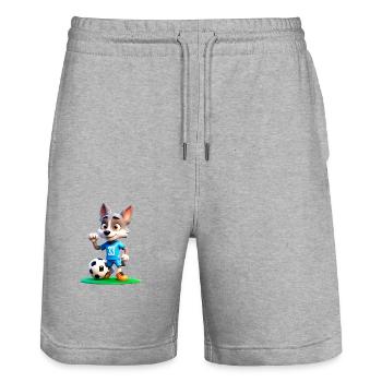 Wolf Soccer 2 - Stanley/Stella Unisex Bio Joggingshorts Trainer  - Grau meliert - Vorne - Nik (191cm) & Marisol (170cm)