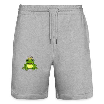 Schöner lustiger Frosch Valentinstag - Stanley/Stella Unisex Bio Joggingshorts Trainer  - Grau meliert - Vorne - Nik (191cm) & Marisol (170cm)