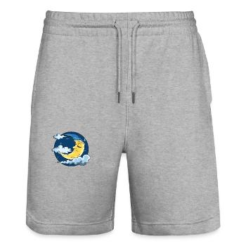 Mond Traum Träumer Schlafmütze für Kinder - Stanley/Stella Unisex Bio Joggingshorts Trainer  - Grau meliert - Vorne - Nik (191cm) & Marisol (170cm)