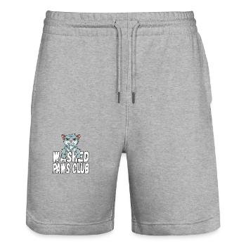 Washed Paws Club für einen Katzenliebhaber und - Stanley/Stella Unisex Bio Joggingshorts Trainer  - Grau meliert - Vorne - Nik (191cm) & Marisol (170cm)
