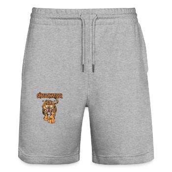 Säbelzahntiger Geschenke Raubkatze Steinzeit für - Stanley/Stella Unisex Bio Joggingshorts Trainer  - Grau meliert - Vorne - Nik (191cm) & Marisol (170cm)