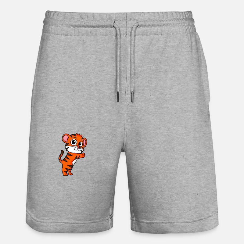 Tigre mignon - Short de jogging bio TRAINER Stanley/Stella unisexe - gris chiné