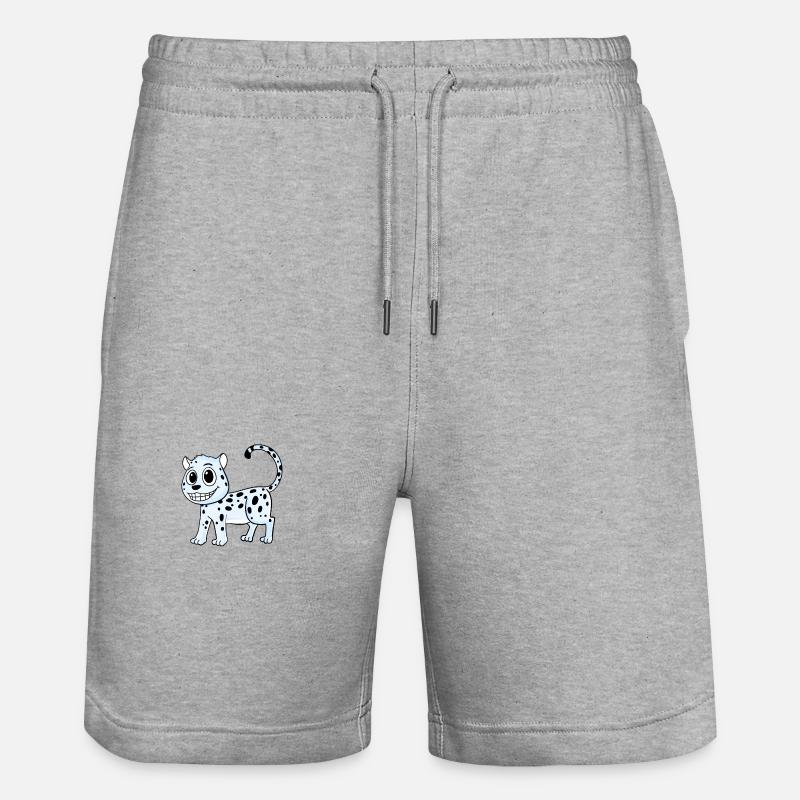 Snow Leopard Leopard - Stanley/Stella Trainer Unisex Organic Jogging Shorts - heather grey