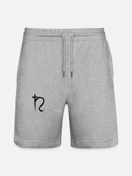 Saturn Astrology Symbol - Stanley/Stella Trainer Unisex Organic Jogging Shorts - heather grey