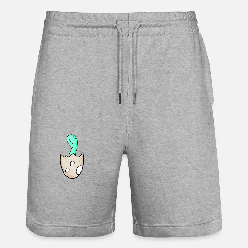 Dinosaur Egg Dino Motif - Stanley/Stella Trainer Unisex Organic Jogging Shorts - heather grey