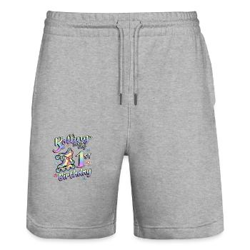 Rolling Into My 1st Birthday Roller Skater Inline - Stanley/Stella Unisex Bio Joggingshorts Trainer  - Grau meliert - Vorne - Nik (191cm) & Marisol (170cm)