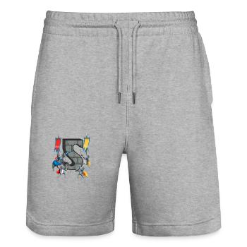 Medieval Knights Medieval History - Stanley/Stella Trainer Unisex Organic Jogging Shorts - heather grey - Front - Nik (191cm) & Marisol (170cm)
