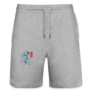 Japanischer Erddrache Elementarer Mythos - Stanley/Stella Unisex Bio Joggingshorts Trainer  - Grau meliert - Vorne - Nik (191cm) & Marisol (170cm)