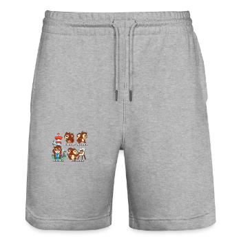 Nussliebhaber Niedliches Wildes Eichhörnchen - Stanley/Stella Unisex Bio Joggingshorts Trainer  - Grau meliert - Vorne - Nik (191cm) & Marisol (170cm)