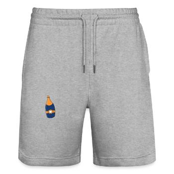 bottle - Stanley/Stella Trainer Unisex Organic Jogging Shorts - heather grey - Front - Nik (191cm) & Marisol (170cm)