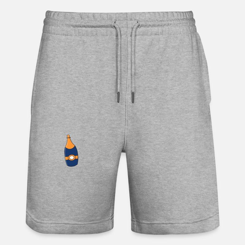 Sektflasche - Stanley/Stella Unisex Bio Joggingshorts Trainer - Grau meliert