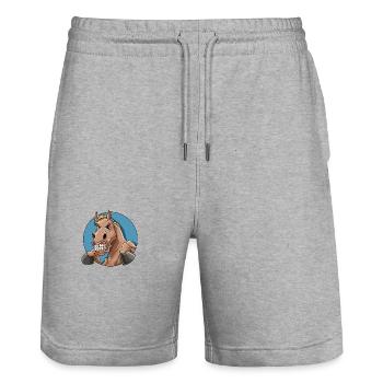 Pferd Wütend und Zeigt Zähne - Stanley/Stella Unisex Bio Joggingshorts Trainer  - Grau meliert - Vorne - Nik (191cm) & Marisol (170cm)