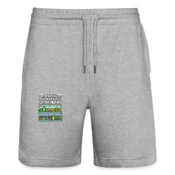 Medicine for Happiness Reptile Wildlife Animal Rescuer - Stanley/Stella Trainer Unisex Organic Jogging Shorts - heather grey - Front - Nik (191cm) & Marisol (170cm)