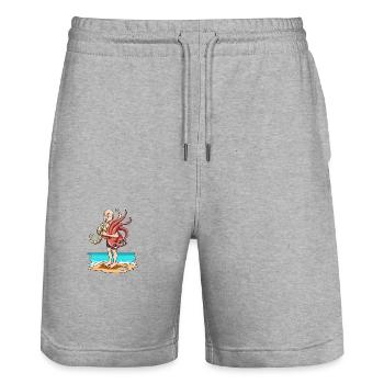 Dudelsack Instrument Schottland Kultur Geschenk - Stanley/Stella Unisex Bio Joggingshorts Trainer  - Grau meliert - Vorne - Nik (191cm) & Marisol (170cm)