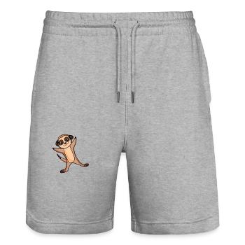 Suricate - Short de jogging bio TRAINER Stanley/Stella unisexe - gris chiné - Devant - Nik (191cm) & Marisol (170cm)