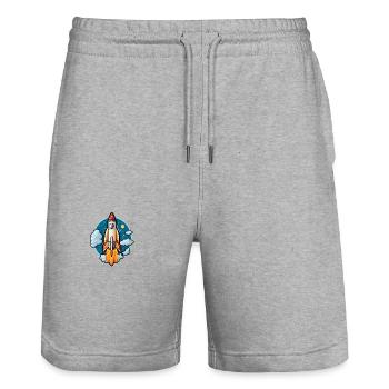 Rocket - Stanley/Stella Trainer Unisex Organic Jogging Shorts - heather grey - Front - Nik (191cm) & Marisol (170cm)