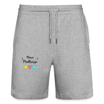 MERCI. MERCI MAÎTRESSE. CADEAU MAÎTRESSE. VACANCES - Short de jogging bio TRAINER Stanley/Stella unisexe - gris chiné - Devant - Nik (191cm) & Marisol (170cm)