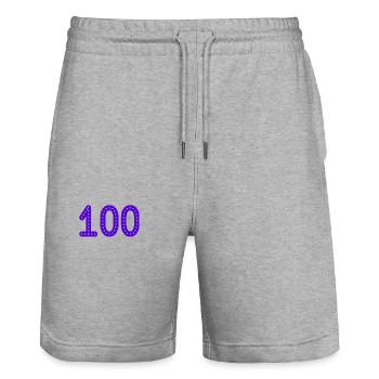 100 ANS. 100e ANNIVERSAIRE. ANNIVERSAIRE 100 ANS. - Short de jogging bio TRAINER Stanley/Stella unisexe - gris chiné - Devant - Nik (191cm) & Marisol (170cm)
