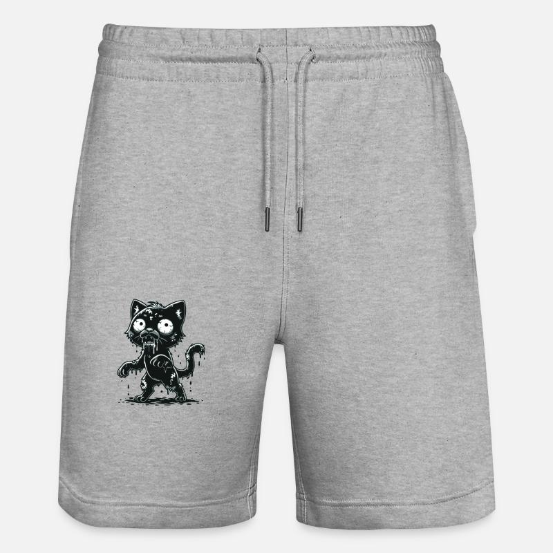 Chat zombie - Short de jogging bio TRAINER Stanley/Stella unisexe - gris chiné