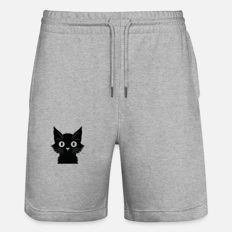 Chat curieux - Short de jogging bio TRAINER Stanley/Stella unisexe - gris chiné