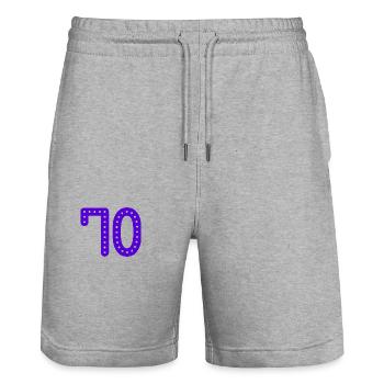 70 JAHRE. 70-JÄHRIGES JUBILÄUM. GEBURTSTAG 70 JAHRE. 70 - Stanley/Stella Unisex Bio Joggingshorts Trainer  - Grau meliert - Vorne - Nik (191cm) & Marisol (170cm)