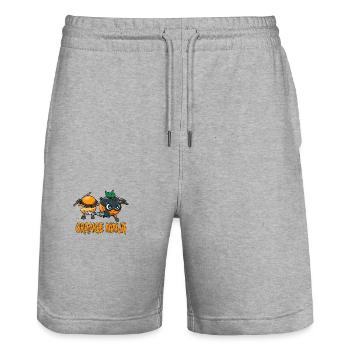 Orange Ninja Frucht Früchte Orangensaft - Stanley/Stella Unisex Bio Joggingshorts Trainer  - Grau meliert - Vorne - Nik (191cm) & Marisol (170cm)