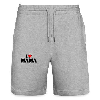 I love mama - Stanley/Stella Unisex Bio Joggingshorts Trainer  - Grau meliert - Vorne - Nik (191cm) & Marisol (170cm)