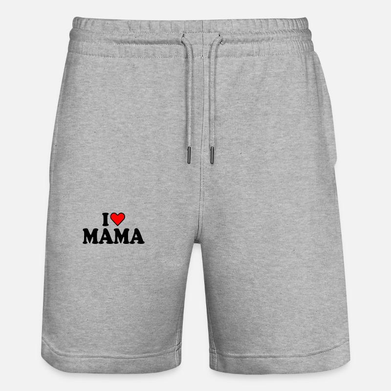 I love mama - Short de jogging bio TRAINER Stanley/Stella unisexe - gris chiné