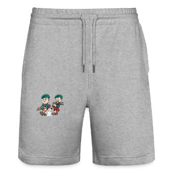 Dudelsack Witz Lusitg Spass - Stanley/Stella Unisex Bio Joggingshorts Trainer  - Grau meliert - Vorne - Nik (191cm) & Marisol (170cm)