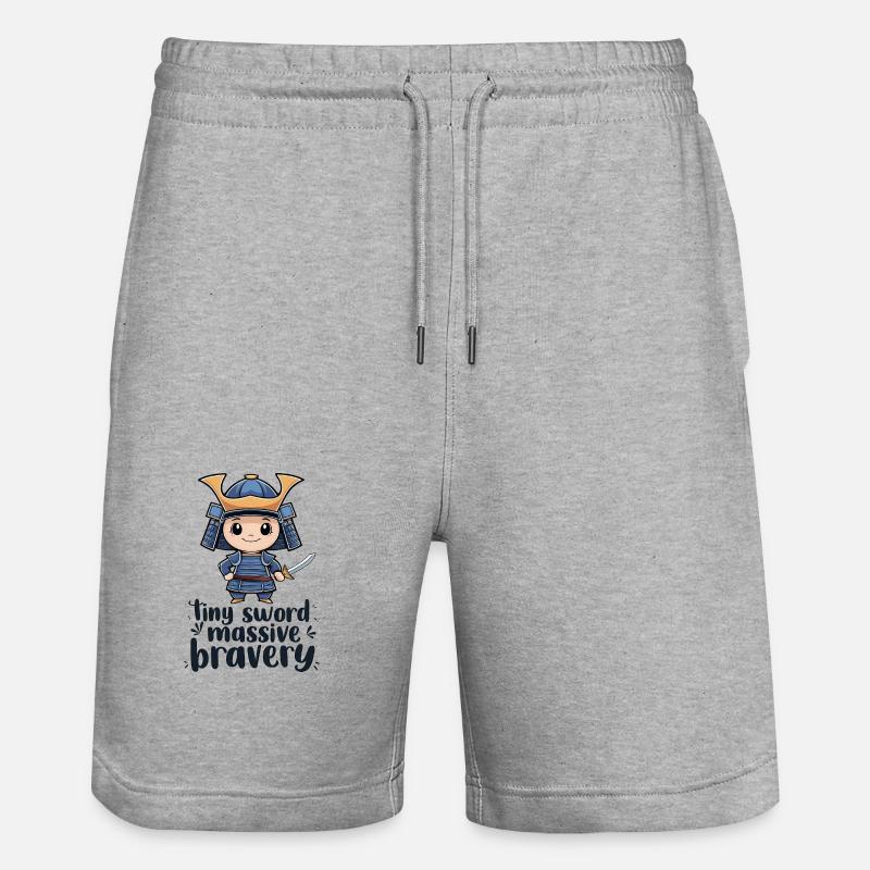 Samouraï Chibi - Short de jogging bio TRAINER Stanley/Stella unisexe - gris chiné
