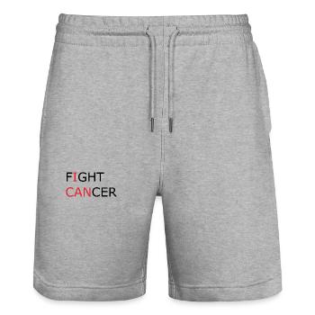 Fight Cancer I CAN - Stanley/Stella Trainer Unisex Organic Jogging Shorts - heather grey - Front - Nik (191cm) & Marisol (170cm)