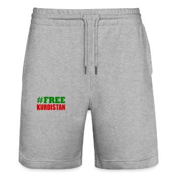 Free Kurdistan - Stanley/Stella Unisex Bio Joggingshorts Trainer  - Grau meliert - Vorne - Nik (191cm) & Marisol (170cm)