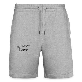 VALENTINE'S DAY,BACHELORETTE PARTY,I LOVE YOU,I LOVE YOU,LOVE - Stanley/Stella Trainer Unisex Organic Jogging Shorts - heather grey - Front - Nik (191cm) & Marisol (170cm)