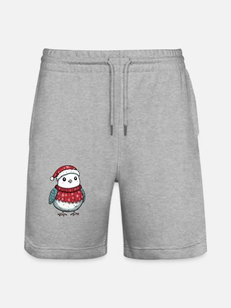Dove Bird Christmas Comic - Stanley/Stella Trainer Unisex Organic Jogging Shorts - heather grey