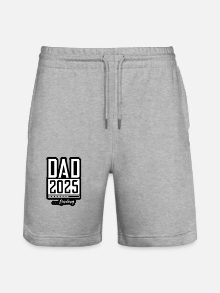 Dad 2025 Loading Papa - Stanley/Stella Trainer Unisex Organic Jogging Shorts - heather grey
