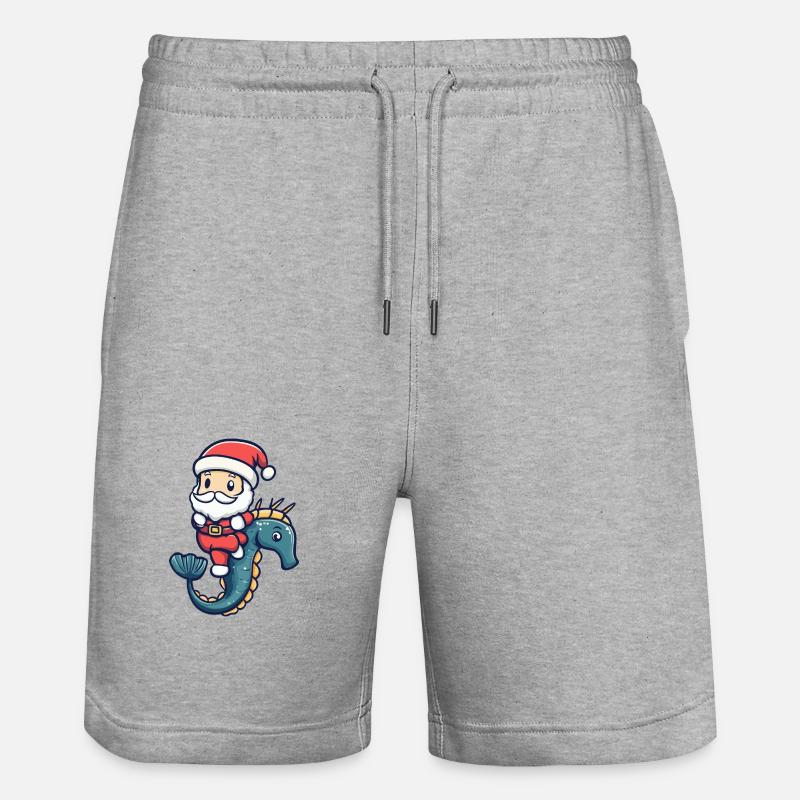 Hippocampe Père Noël - Short de jogging bio TRAINER Stanley/Stella unisexe - gris chiné