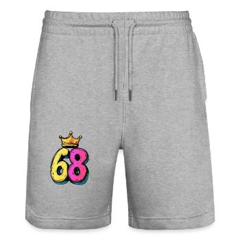 68 Zahl Krone - Stanley/Stella Unisex Bio Joggingshorts Trainer  - Grau meliert - Vorne - Nik (191cm) & Marisol (170cm)