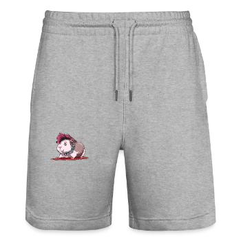 Meerschweinchen als Punker - Stanley/Stella Unisex Bio Joggingshorts Trainer  - Grau meliert - Vorne - Nik (191cm) & Marisol (170cm)