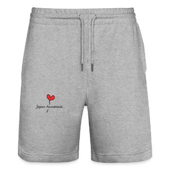 ALLES GUTE ZUM GEBURTSTAG. JAHRESTAG. ALLES GUTE ZUM GEBURTSTAG - Stanley/Stella Unisex Bio Joggingshorts Trainer  - Grau meliert - Vorne - Nik (191cm) & Marisol (170cm)